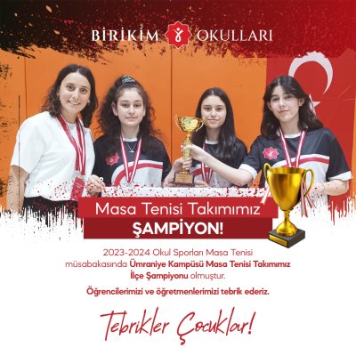 Ümraniye Kampüsü Masa Tenisi Takımımız İLÇE ŞAMPİYONU!