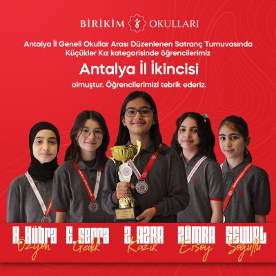 Antalya Satranç Turnuvası Öğrencilerimiz İL İKİNCİSİ!